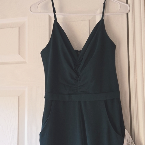 Dress The Population Jumpsuit S Wide Leg Emmet NWT $258 Pine Green - Picture 7 of 10